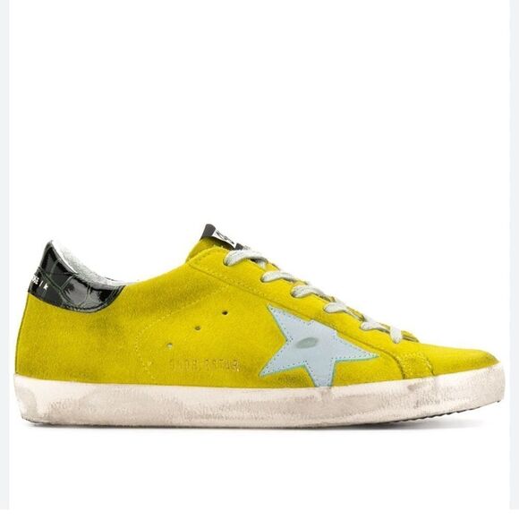 New Golden Goose SUPERSTAR DISTRESSED TRAINERS IN YELLOW Size 41 - Picture 1 of 12